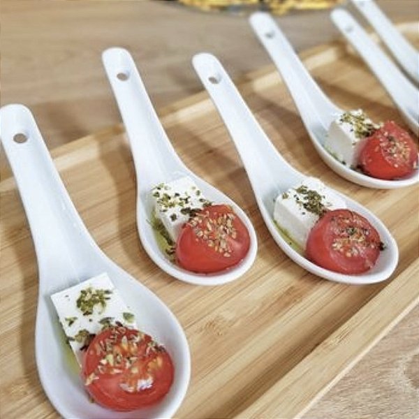 CONJUNTO 6 COLHERES FINGER FOOD PORCELANA 12,5CM