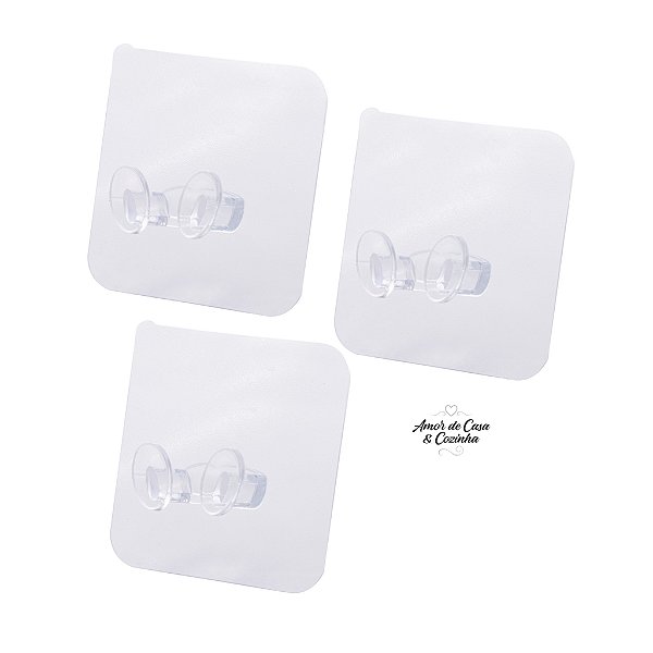 GANCHOS AUTO ADESIVOS DE PLÀSTICO TRANSPARENTE 6CM