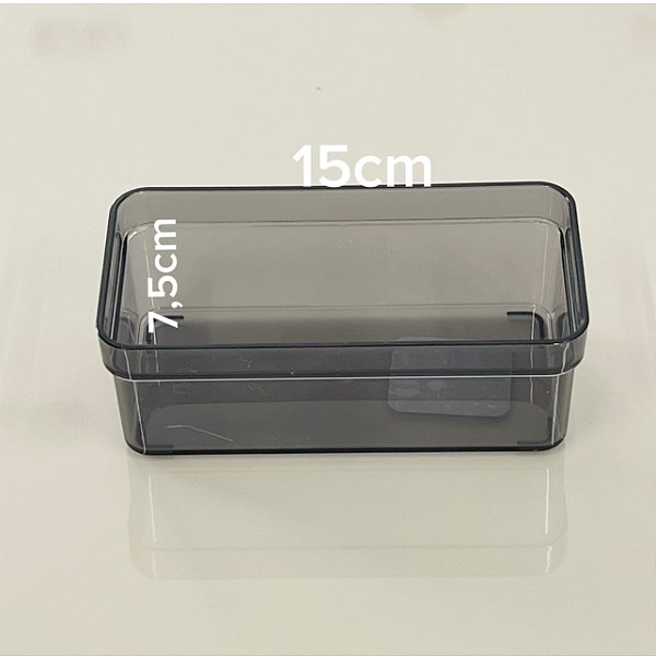 ORGANIZADOR DE GAVETAS 15X7,5CM CLEAR FUME