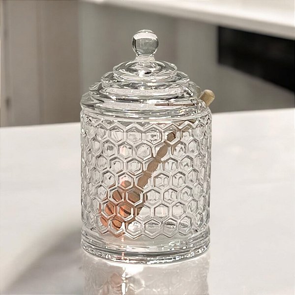 MELEIRA COLMEIA EM VIDRO E PEGADOR DE BAMBU 290ML