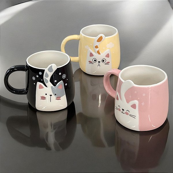 CANECA DE CERÂMICA NEW LIFE 2 GATO ORELHA