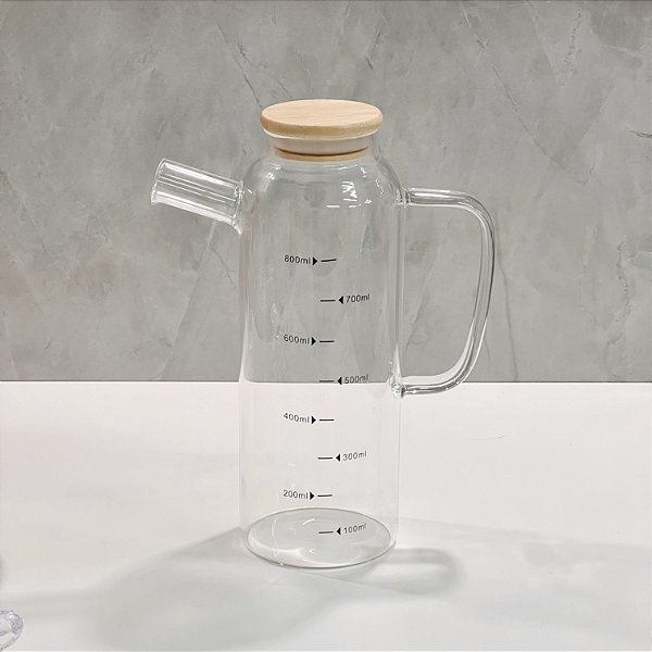 GALHETEIRO DE VIDRO E BAMBU