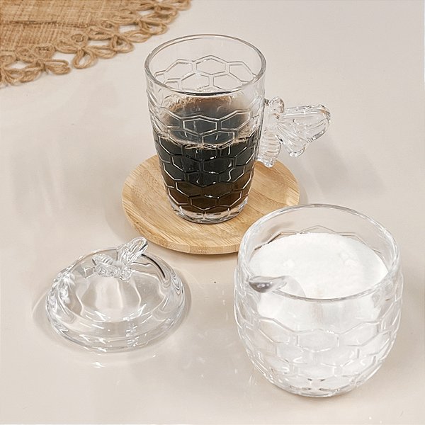 CONJUNTO 4 CANECA DE VIDRO BEE 200ML 4PC