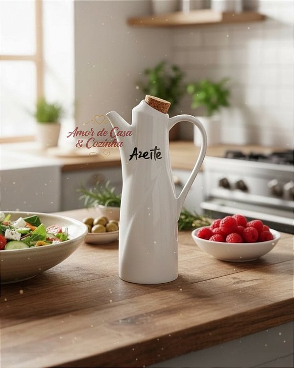 GALHETEIRO DE PORCELANA BRANCA GRANFINE COM ALÇA 250ML