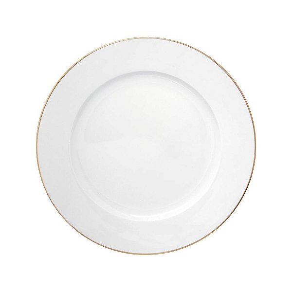 CONJUNTO 4 PRATOS SOBREMESA ROYAL BRANCO E DOURADO