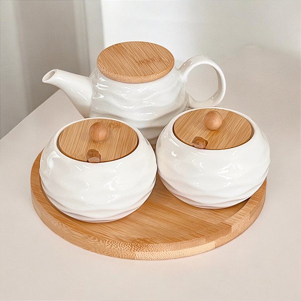 KIT 2 PORTA CONDIMENTOS E GALHETEIRO COM BANDEJA GRANFINE