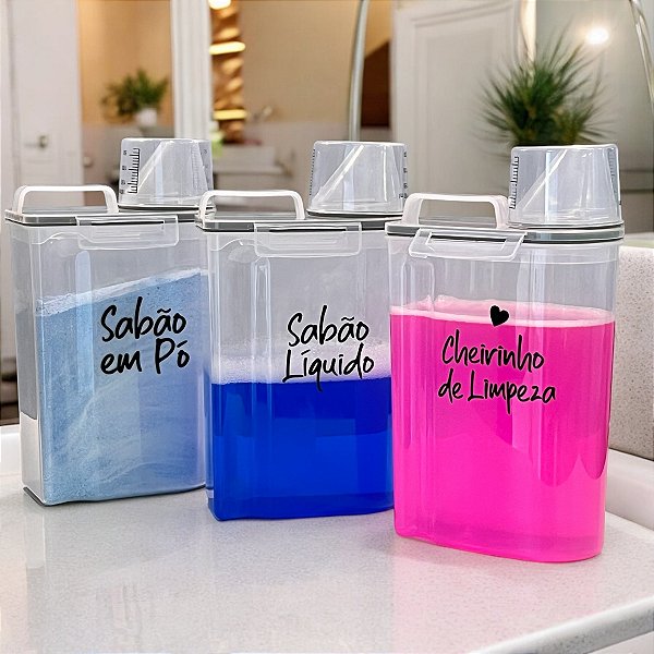 KIT ARMAZENAMENTO TRAVA CINZA 2,5L  3 UNIDADES