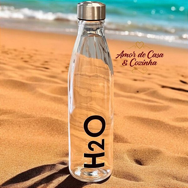 GARRAFA DE VIDRO H2O 900ML