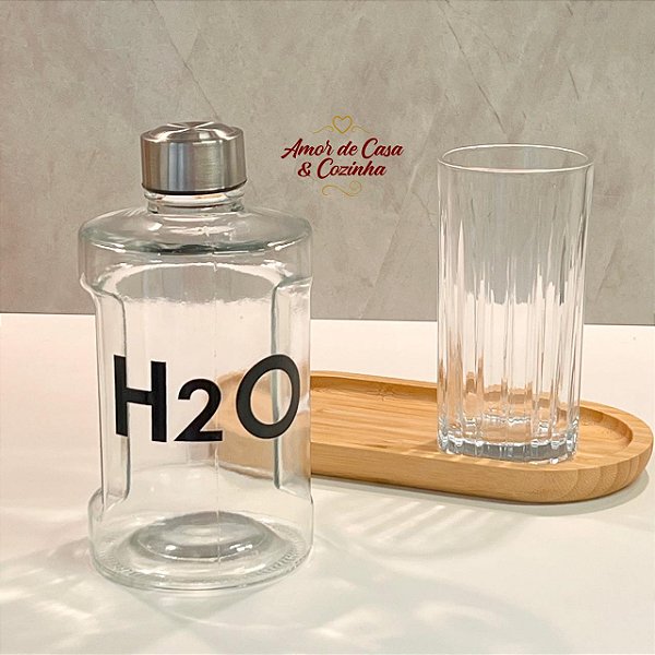 GARRAFA VIDRO H2O 750ML