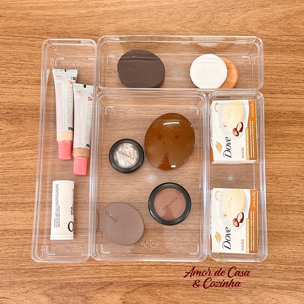 KIT ORGANIZADOR DE GAVETAS CLEAR MULTIUSO 6 UNIDADES