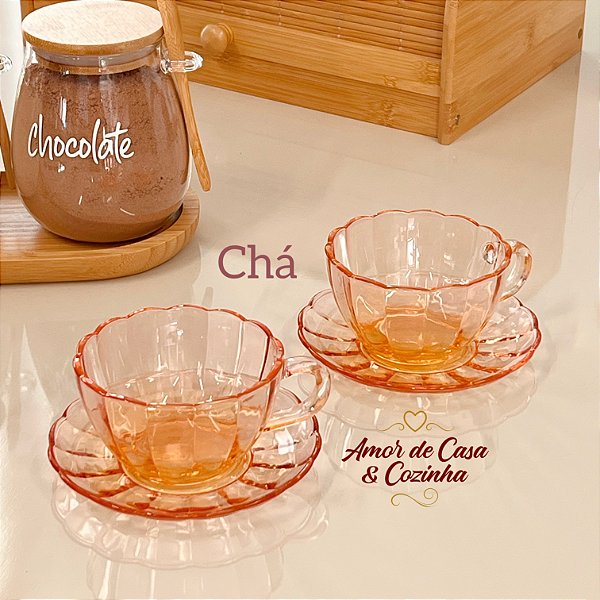 CONJUNTO XÍCARAS DE CAFÉ OU CHÁ  DE VIDRO PEACK 6 UN