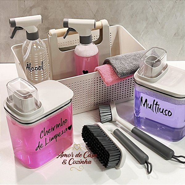 KIT 9 PEÇAS CESTO ORGANIZADOR FLOW BEGE