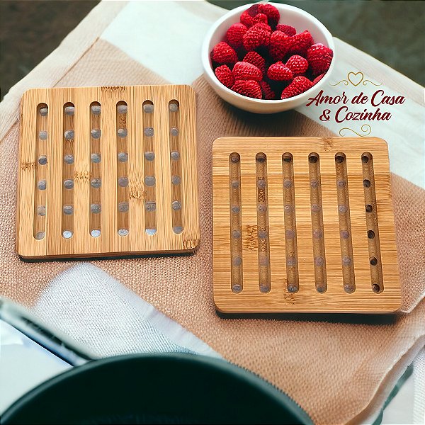 DESCANSO DE PANELA QUADRADO OU REDONDO DE BAMBU