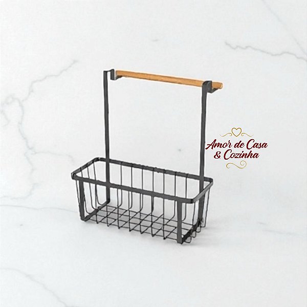 SUPORTE ORGANIZADOR DUPLO DE PORTA METALLA PRETO OU BRANCO