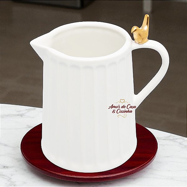LEITEIRA DE CERAMICA COLIBRI BRANCA 180ML