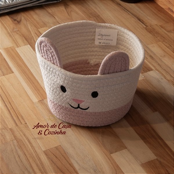 CESTA DECORATIVA TRÊS ESTAMPAS 22X14CM