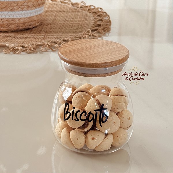 POTE GLASS COM TAMPA DE BAMBU 700 ML