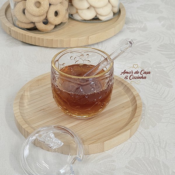 MELEIRA COM COLHER NEW BUTTERFLY COM FIO DE OURO 250ML