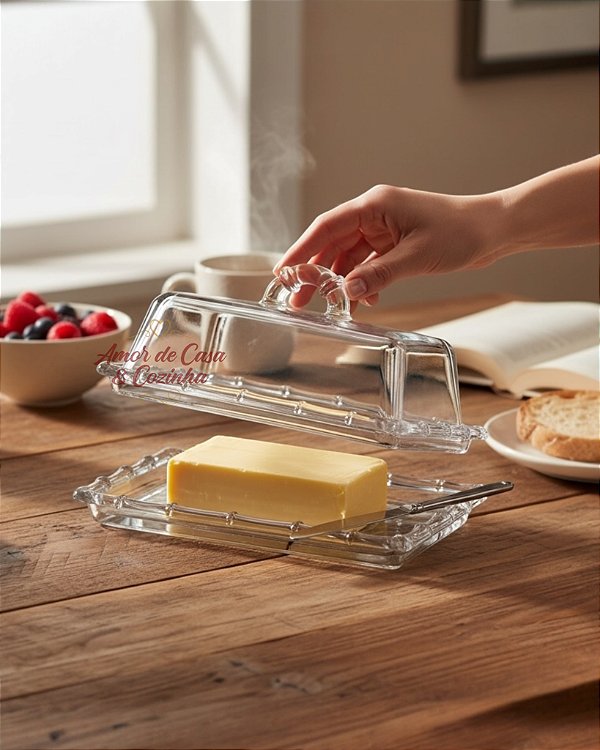 MANTEIGUEIRA DE VIDRO SERVIR BAMBOO 16CM