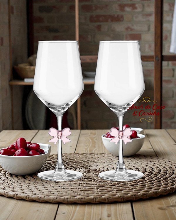 JOGO TAÇAS DE ÁGUA E VINHO LACE DE VIDRO 430ML