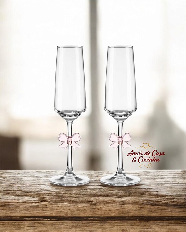 JOGO TAÇAS DE CHAMPAGNE LACE DE VIDRO 180ML