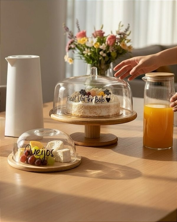 KIT BOLEIRA QUEIJEIRA JARRA E GARRAFA TÉRMICA