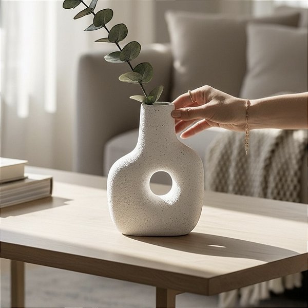VASO MIKONO BRANCO DE CERÂMICA FORMATOS