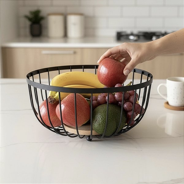 FRUTEIRA DE MESA ARAMADO DE FERRO 25CM