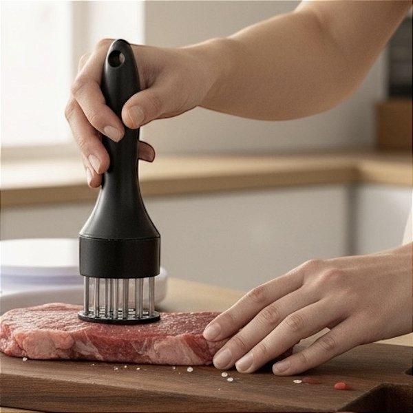 AMACIADOR DE CARNE EM AÇO INOX E PLÁSTICO 5 X19CM