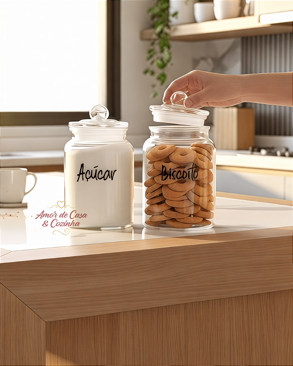 KIT 2 POTES DE VIDRO HERMÉTICO ARENA 1.1L