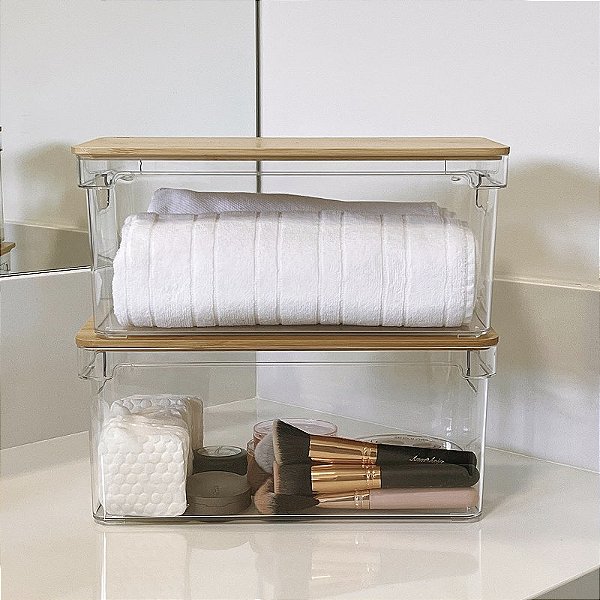 ORGANIZADOR CLEAR ARMÁRIOS E GELADEIRA  BAMBU KIT E AVULSOS 15x30