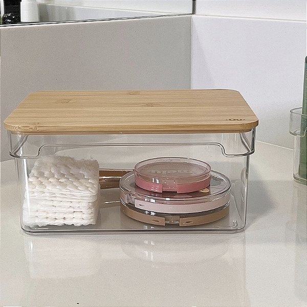 ORGANIZADOR CLEAR ARMÁRIOS E GELADEIRA BAMBU KIT E AVULSOS 15,5 X 20,5