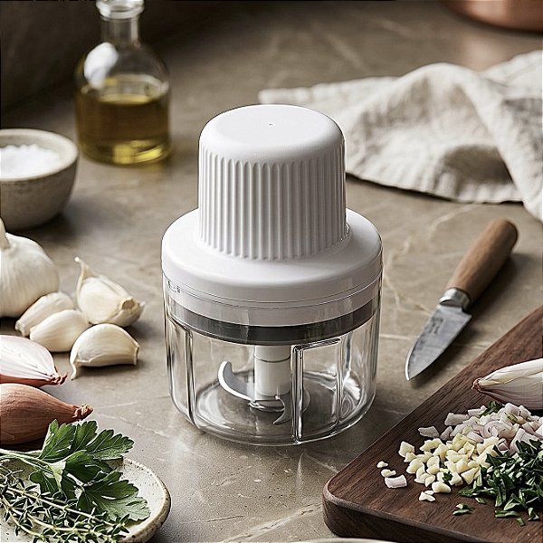 PROCESSADOR DE ALIMENTOS COM ENTRADA USB 8,5CM BRANCO