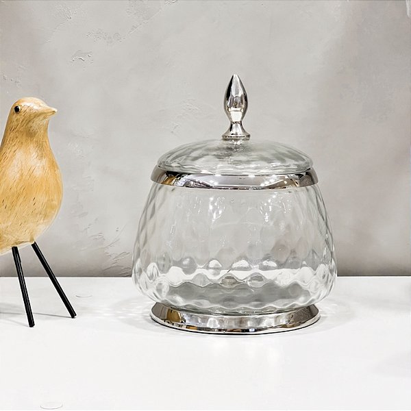 POTICHE EM VIDRO E METAL HOME&CO