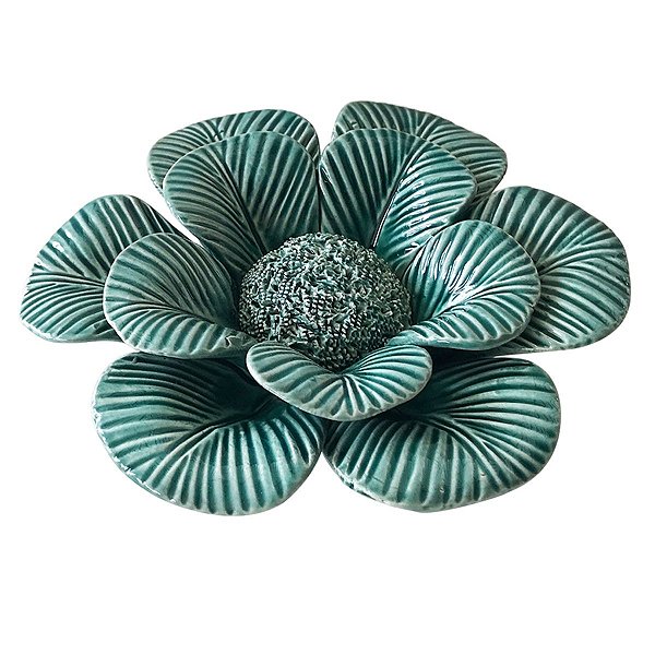 FLOR VERDE EM CERÂMICA DECORATIVA