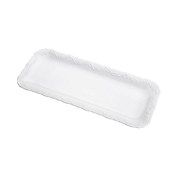 TRAVESSA DE PORCELANA RETANGULAR ALTO RELEVO