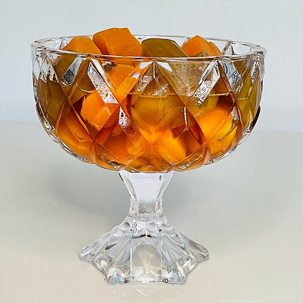 CENTRO DE MESA E DOCEIRA DIAMOND DE CRISTAL COM PÉ TRANSPARENTE