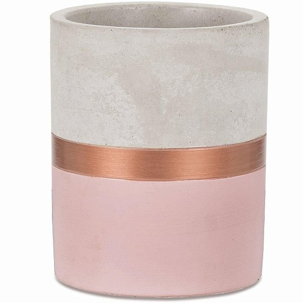 VASO ROSA E COBRE EM CIMENTO G