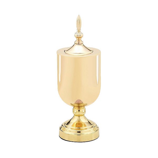 POTICHE DE VIDRO E METAL DOURADO