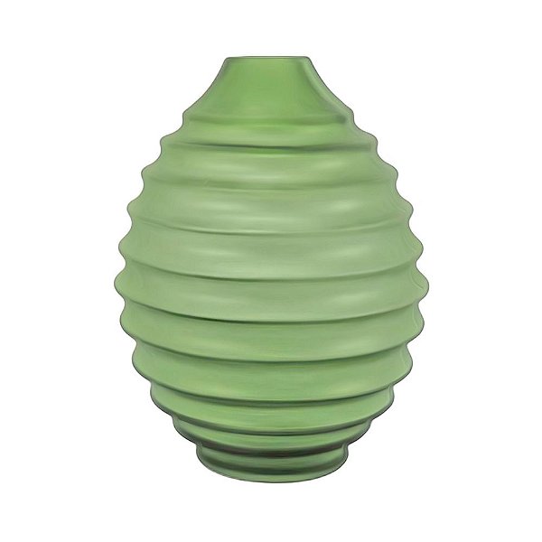 VASO DE VIDRO VERDE SANFONADO