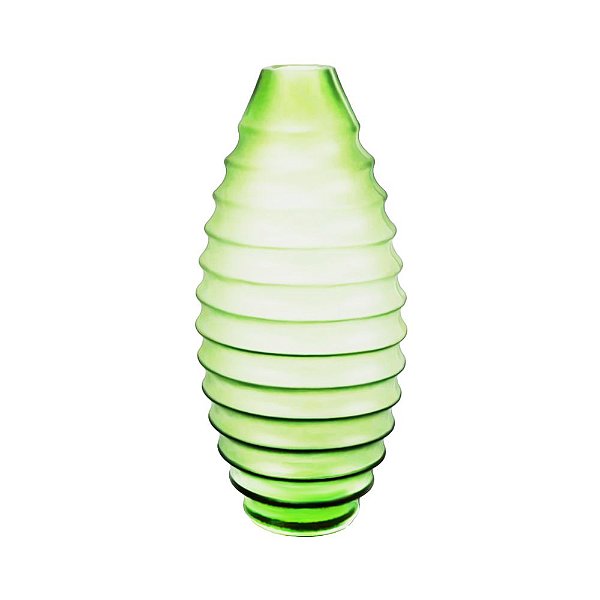 VASO DE VIDRO VERDE ALTO SANFONADO