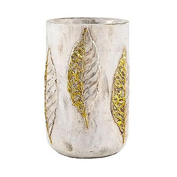 VASO DOURADO EM CIMENTO MÉDIO