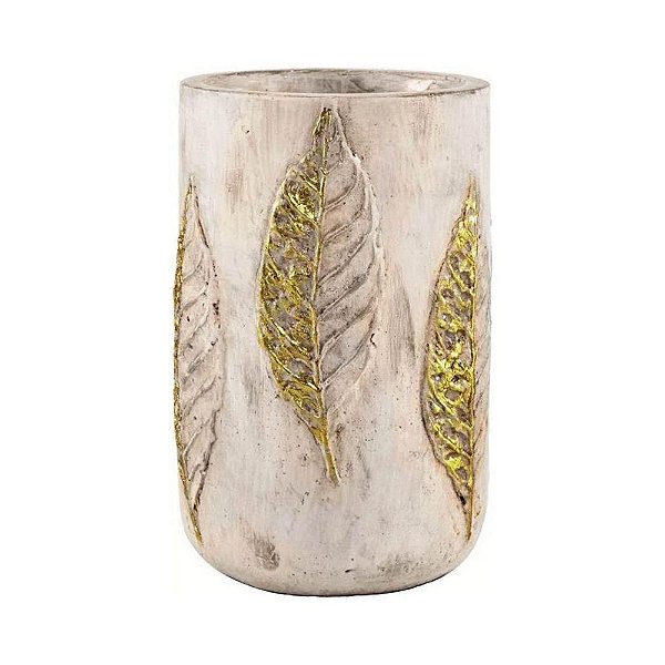 VASO DOURADO EM CIMENTO GRANDE
