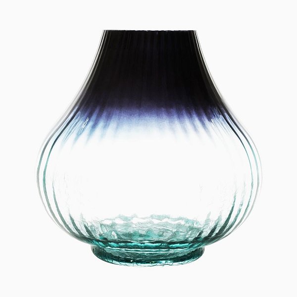 VASO DE VIDRO AZUL