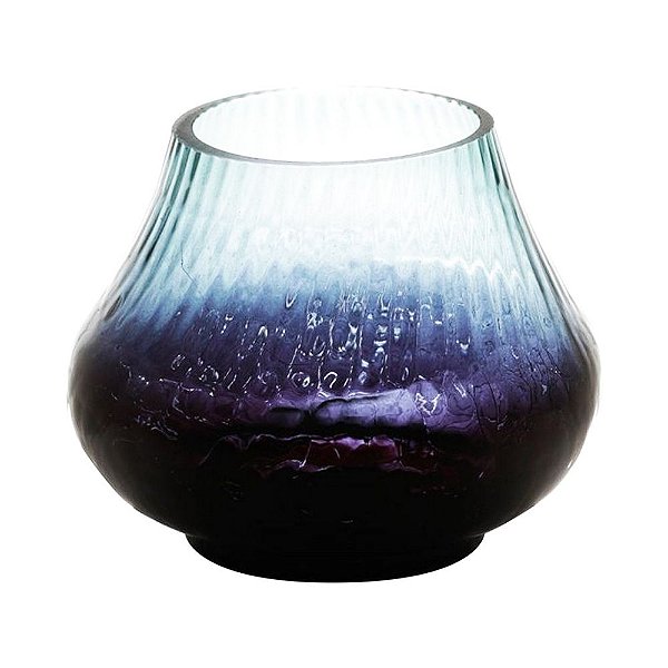 VASO VIDRO AZUL 14CM
