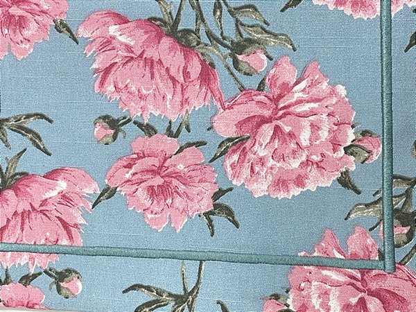 JOGO AMERICANO VERDE COM FLORES ROSE