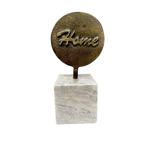 ESTATUETA MÁRMORE E ALUMÍNIO HOME
