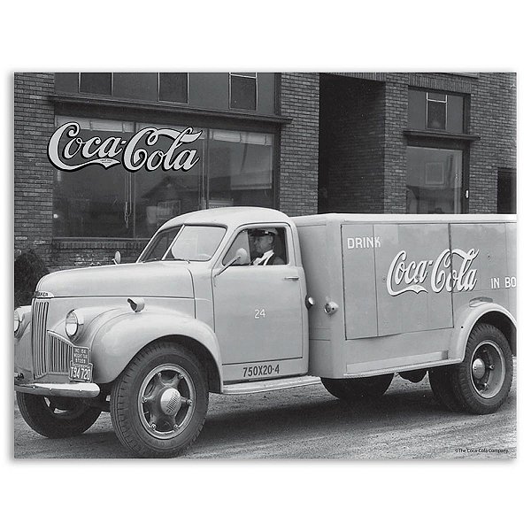 PLACA EM METAL COCA-COLA CAMINHÃO
