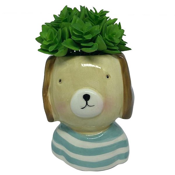 CACHEPOT CACHORRO AZUL