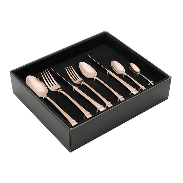 FAQUEIRO BERNA AÇO INOX PVD 48PÇS GOLD ROSÊ